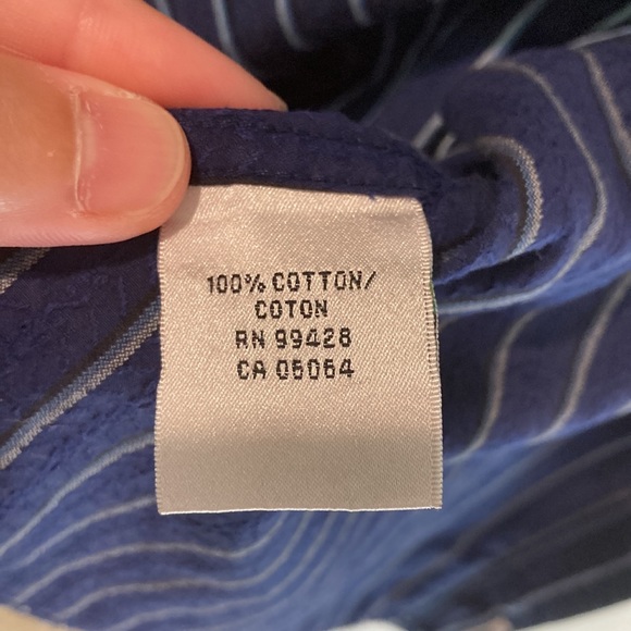 BUGATCHI Classic Fit Blue Stripe Button Down Dress Shirt - Picture 4 of 5